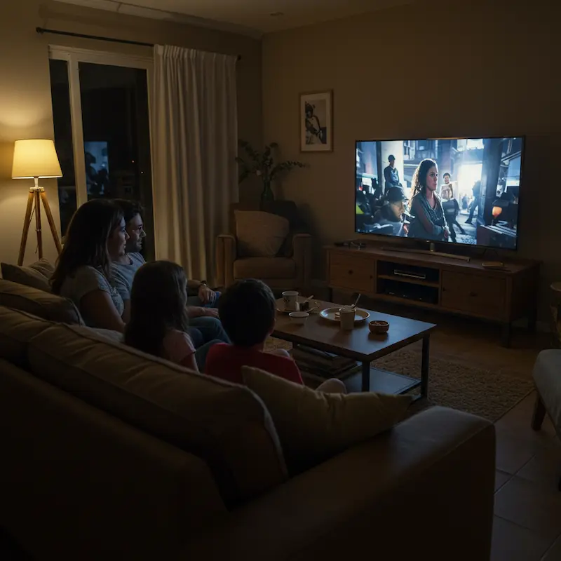 Família feliz assistindo ao melhor IPTV em 4K da Click Prime TV